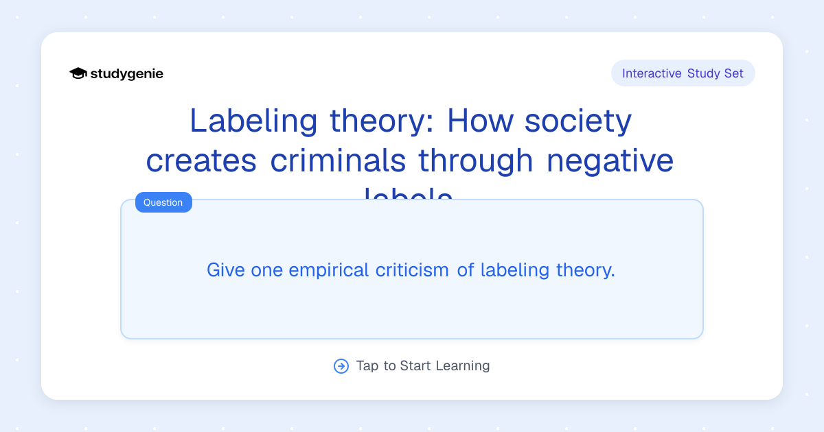 Labeling theory: How society creates criminals through negative labels ...
