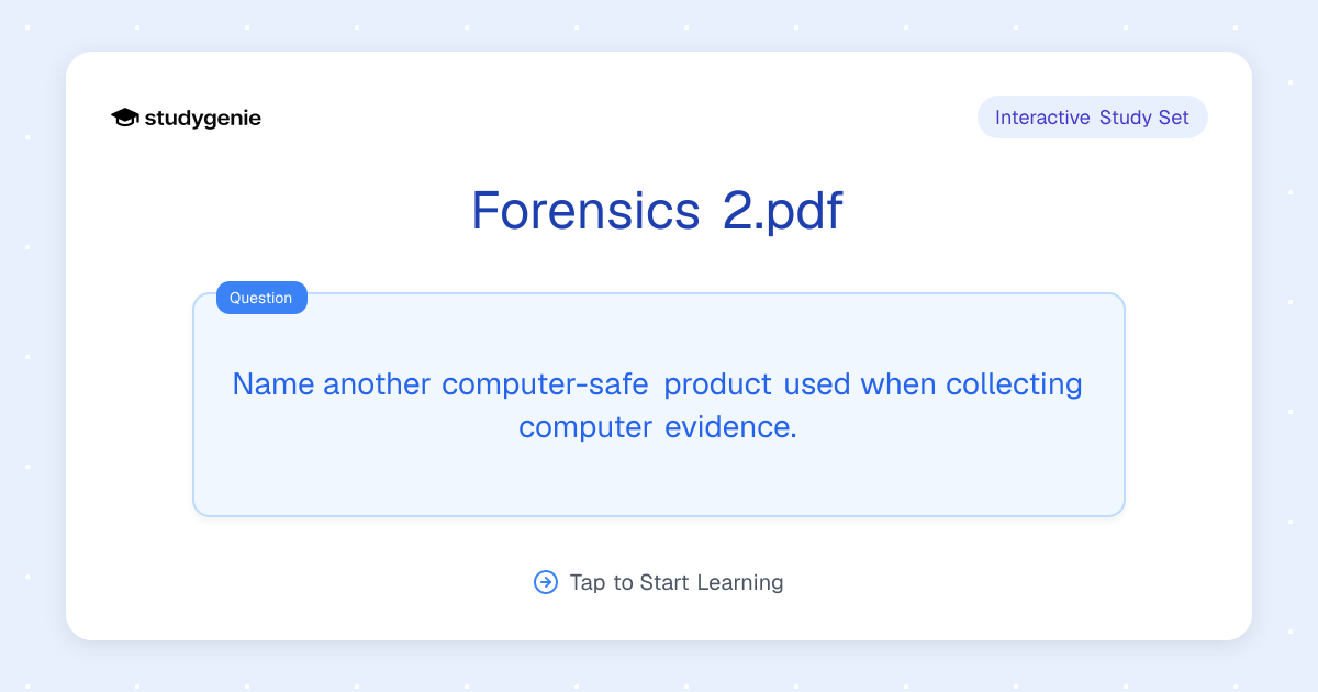 Forensics 2.pdf Study Set | Studygenie