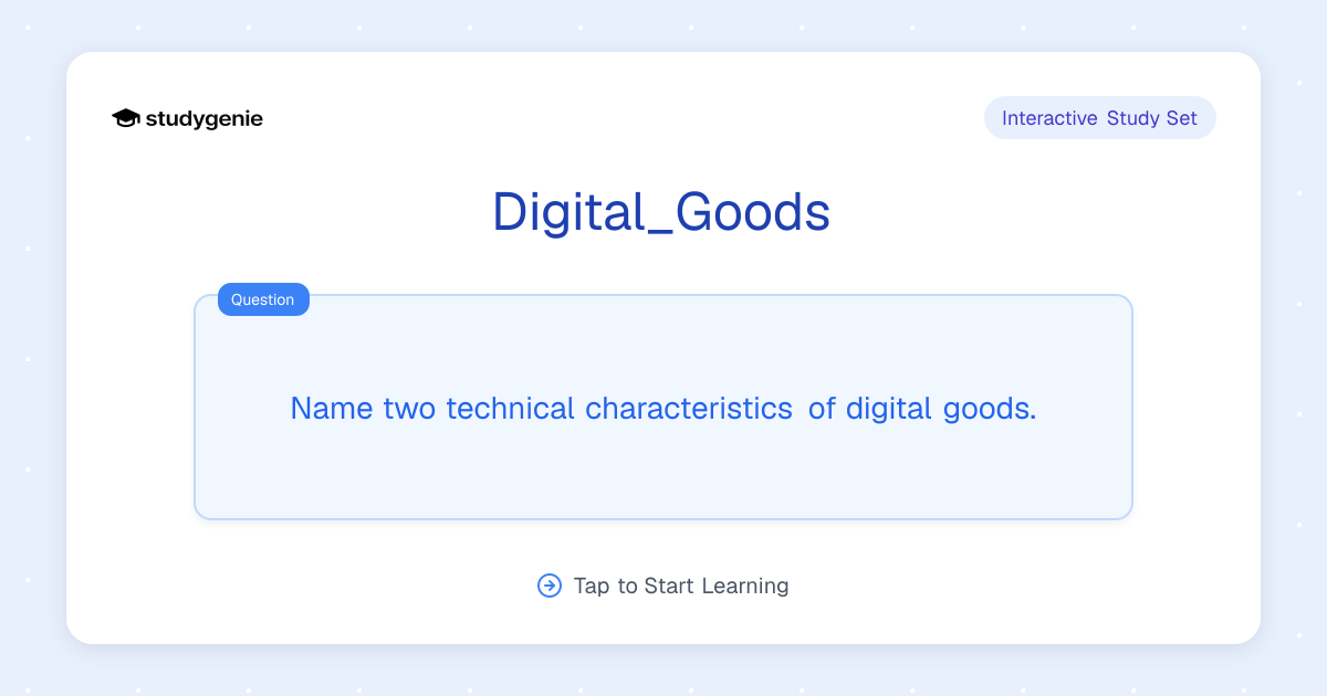 Digital_Goods Study Set | Studygenie