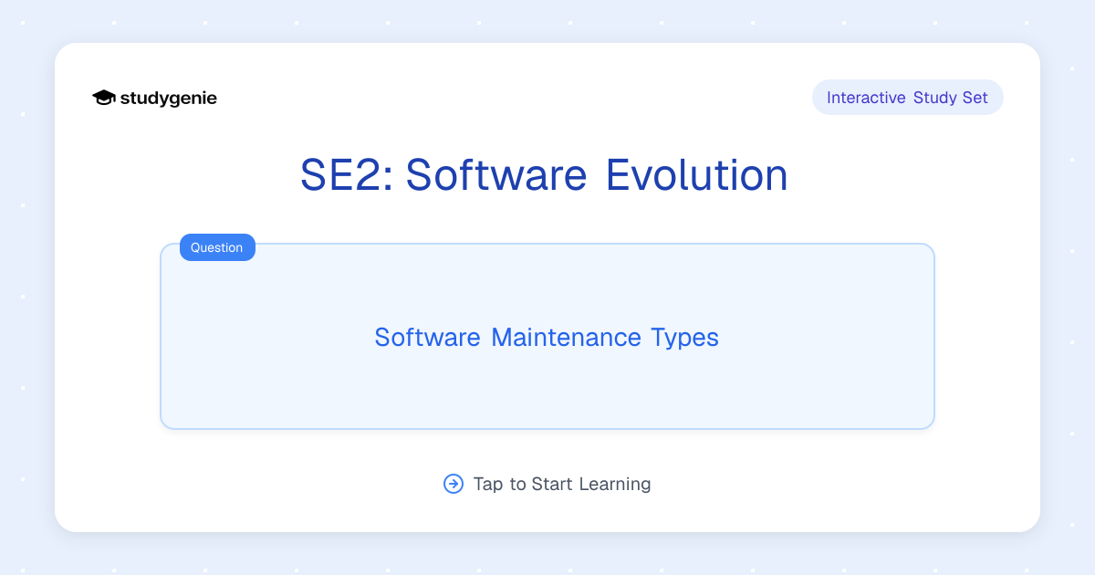 SE2: Software Evolution Study Set | Studygenie
