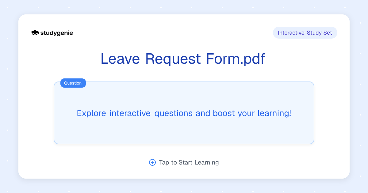Leave Request Form.pdf Study Set | Studygenie