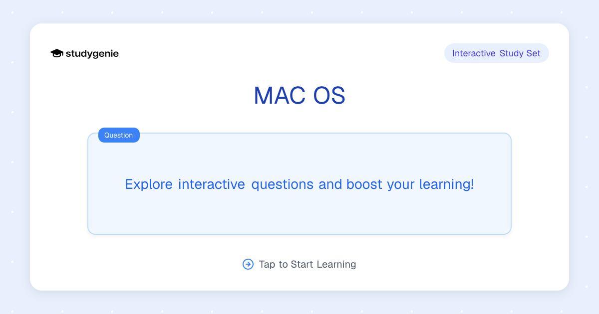 MAC OS Study Set | Studygenie